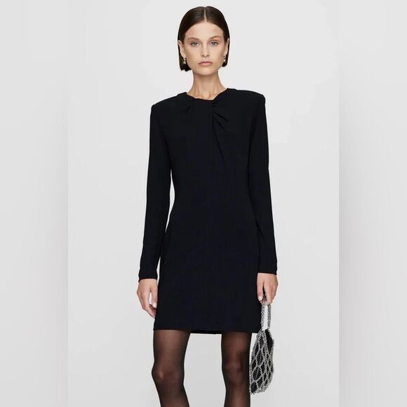 NWT Anine Bing Amaya Mini Black Dress Size XS - Picture 3 of 11